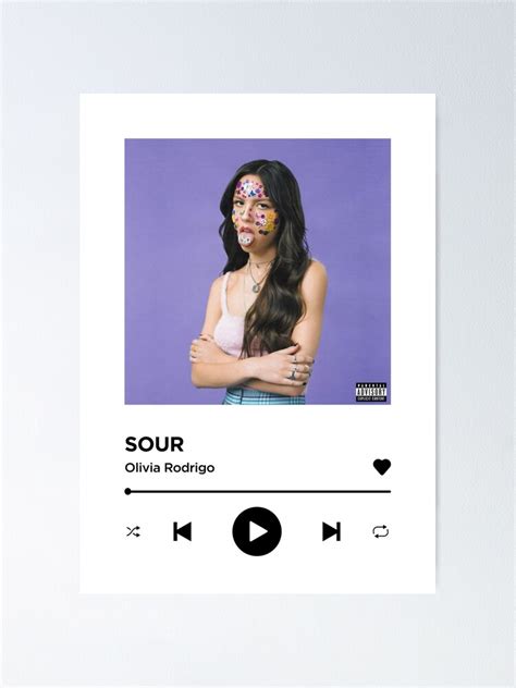 Póster Olivia Rodrigo Sour Spotify Album De Charrisdesigns Redbubble