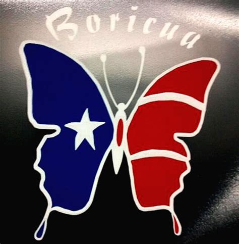 Boricua Butterfly Decal Puerto Rican Flag Colors Etsy