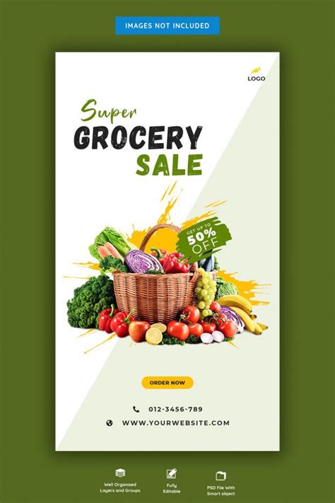 Premium Psd Fresh Grocery Sale Banner Grocery Sales Grocery Ads