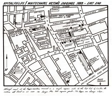 K 7 12 Inch X 5 34 Inch Inked Map Of Ripper Victims Lodging