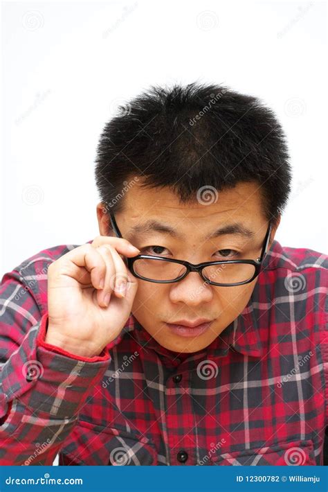 Nearsighted Man Stock Photo Image Of Isolated Glasses 12300782