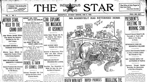 Indystar Turns 120 Historical Front Pages