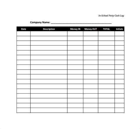 Make sure you know what you want to do with your extra money so you can make a plan. Sample Petty Cash Log Template - 9+ Free Documents in PDF, Word