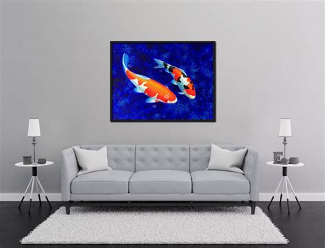 Two Koi Fish Painting 100 Hand Painted Oil On Canvas