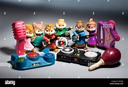 Alvin and the Chipmunks Chipettes toys from Mcdonalds Happy meals Stock ...