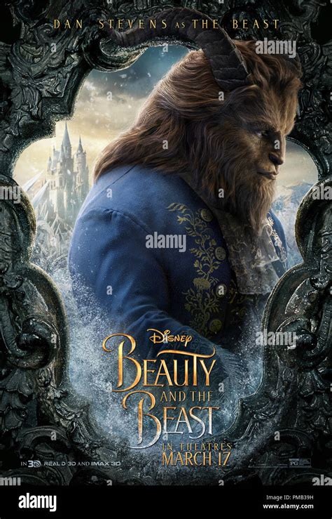 Beauty And The Beast 2017 Disney Dan Stevens Poster Stock Photo Alamy