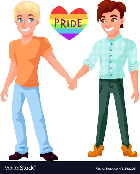 Gay Couple Holding Hands Royalty Free Vector Image