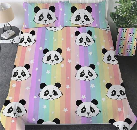 Panda Rainbow Cotton Bedding Sets Beeteeshop