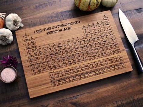 The Handmade Periodic Table Engraved Wood Cutting Board Gadgetsin