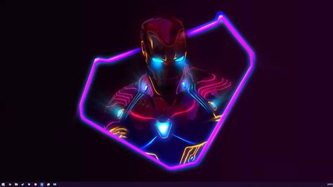 I Animated A Pretty Cool Looking Neon Ironman Wallpaper Source And Link