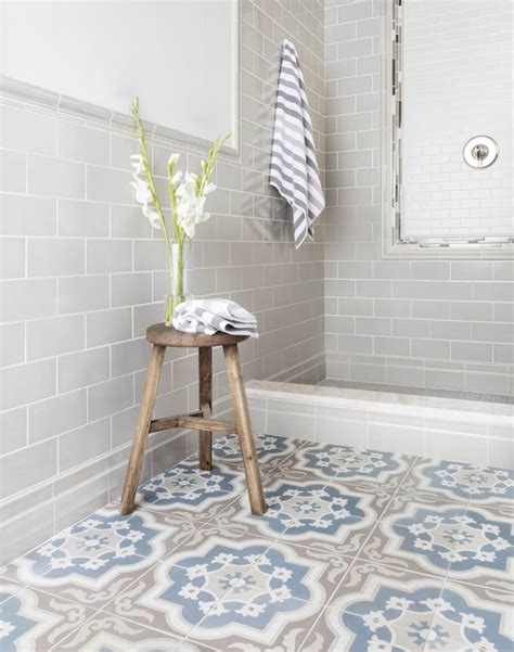Black And White Encaustic Floor Tiles Beautiful Bathrooms With Black