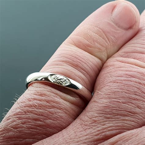 Welsh Narrow White Gold Wedding Ring Gretna Green Wedding Rings