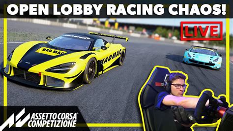 Assetto Corsa Competizione Open Lobby Racing Chaos Live Stream Sim