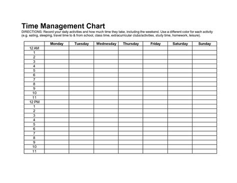 Printable Time Management Forms Printable Forms Free Online