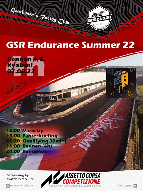 Acc Pc Gsr Endurance Summer Event Rennen Kyalami