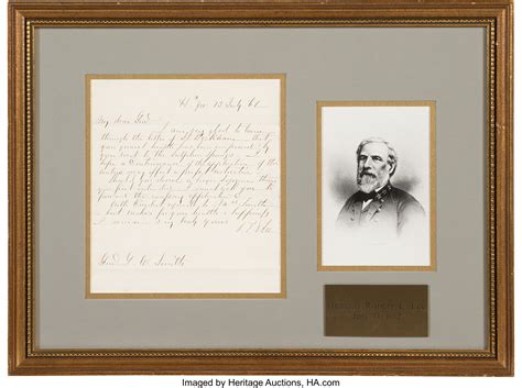 Robert E Lee Autograph Letter Signed Autographs Military Lot