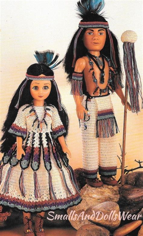 Vintage Thread Crochet Patterns Indian Chief And Princess Doll Ii Dress