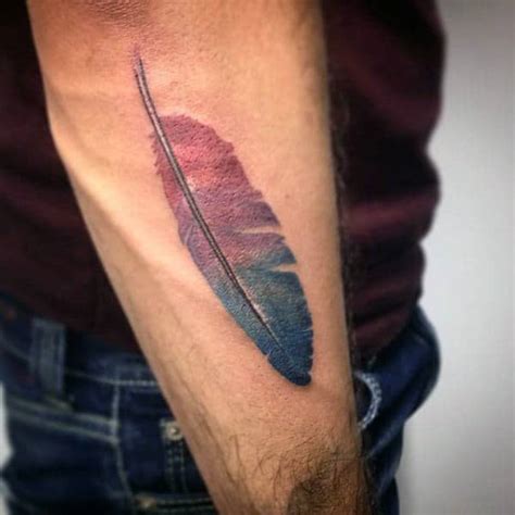 70 Feather Tattoo Designs For Men Masculine Ink Ideas