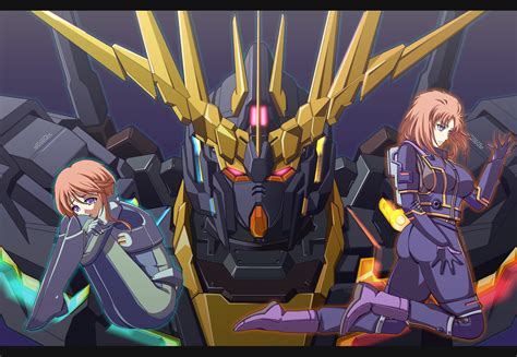 Marida Cruz And Unicorn Gundam Banshee Gundam And 1 More Drawn By Joy