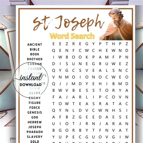 St Joseph Word Search Game Bible Word Search Bible Etsy Ireland