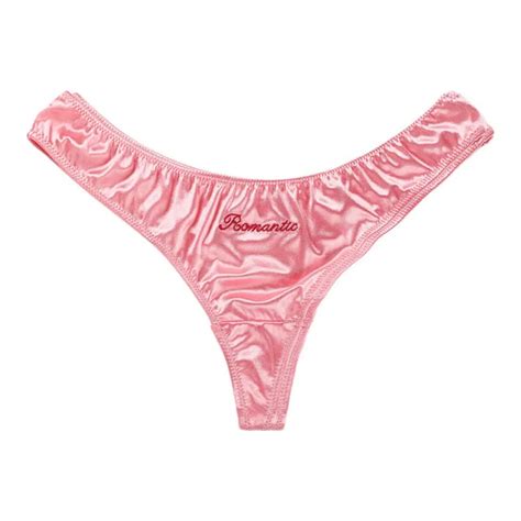 Womens Pink Thongs Bikini Panties Satin Knickers Shiny Underwear Tanga