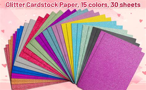 Glitter Cardstock Paper 30 Sheets A4 Sparkle Shinny Paper For Lucky Day
