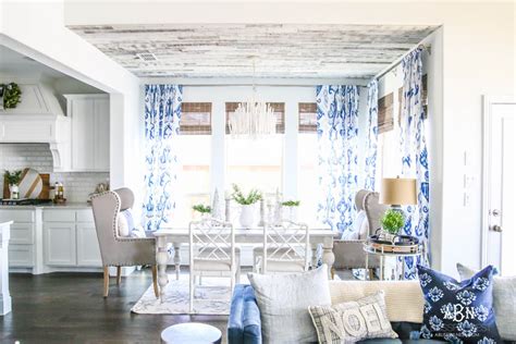 Blue And White Breakfast Room With Coastal Farmhouse Style All The