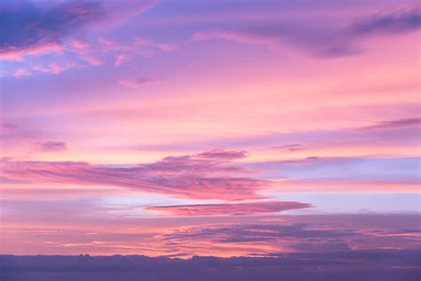 Pastel Color Sky With Soft Cloud During Sunset Time Stock Image