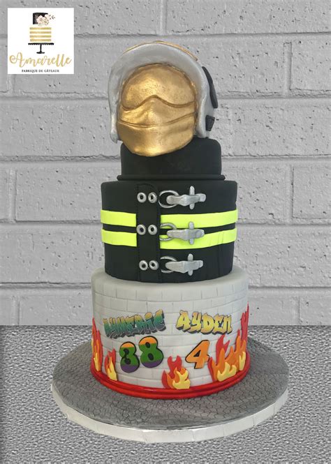 Gâteau anniversaire pompier fireman cake Gateau pompier