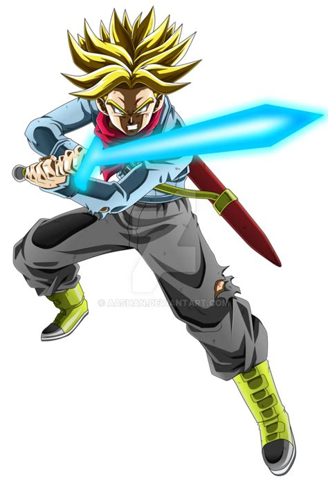Future Trunks Super Saiyan Rage With Spirit Sword By Aashan Trunks