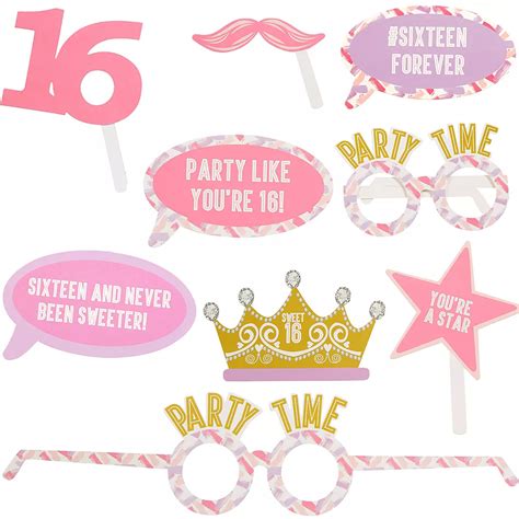 Sweet Sixteen Photo Booth Props 10ct Party City