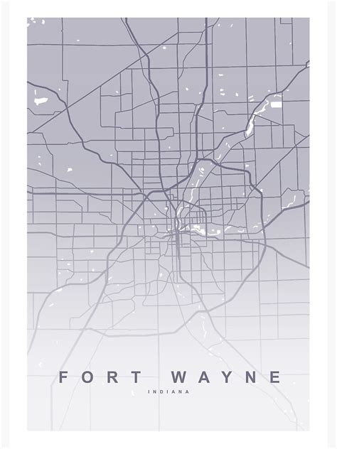 Fort Wayne Map Art Poster For Sale By Artymaps Redbubble