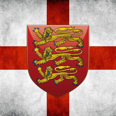 coat of arms and flag of england digital art by serge averbukh