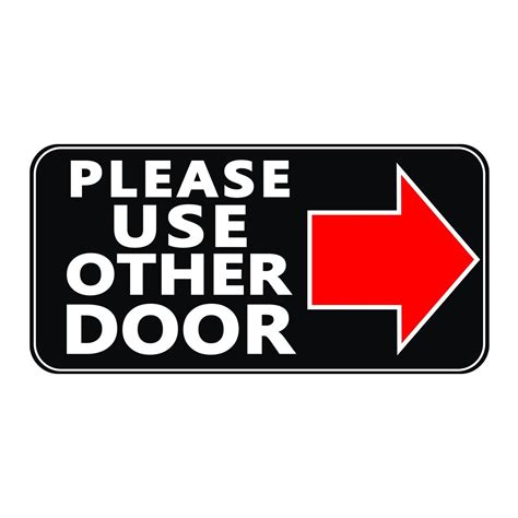 Buy Please Use Other Door Left Arrow 4x8 Black Business Store Door