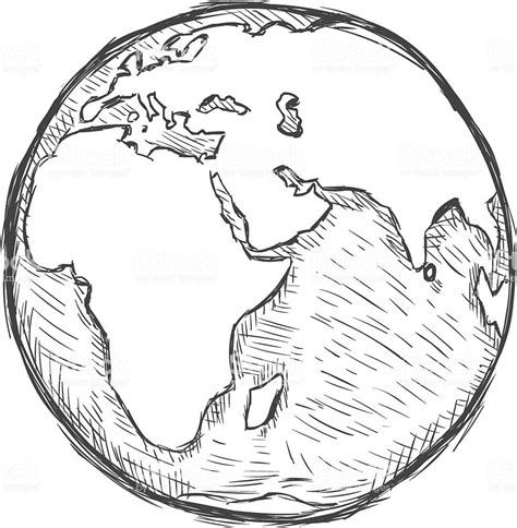 Vector Sketch Illustration Globe Globe Drawing Vector Sketch