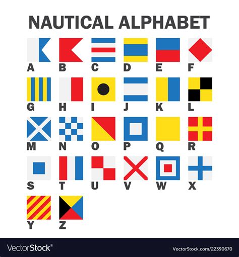 Set Of Maritime Signal Flags Royalty Free Vector Image