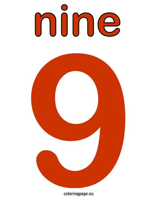 Number Nine Printable