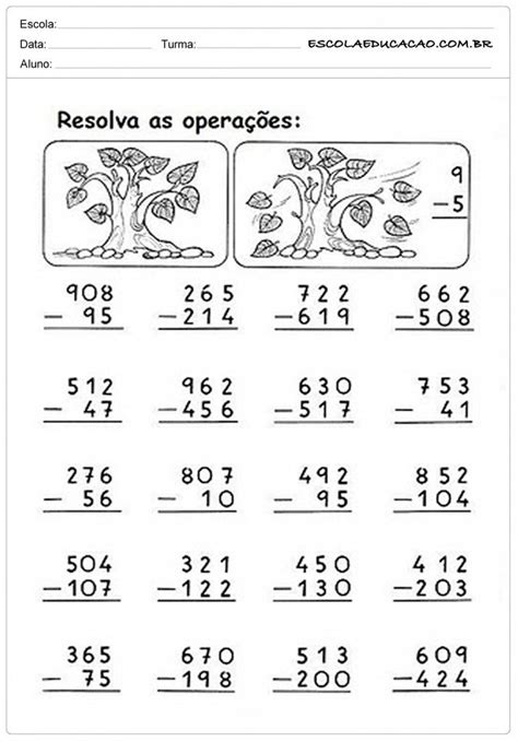 Atividades Para Imprimir De Matemática 2º Ano Adição E Subtração SÓ