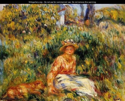 Young Woman In A Garden Pierre Auguste Renoir The