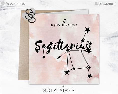 Sagittarius Zodiac Sign Birthday Card Uk Sagittarius Etsy Uk
