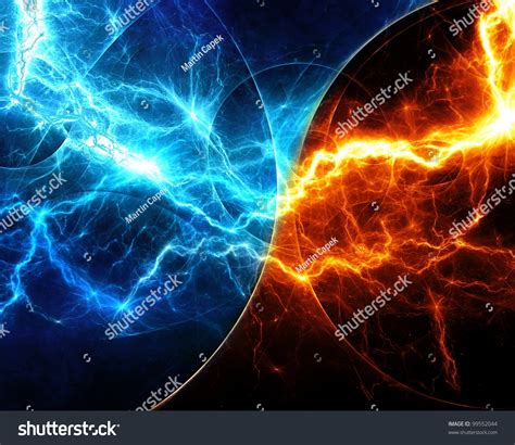 Fire And Ice Abstract Lightning Design Stock Photo 99552044 Shutterstock