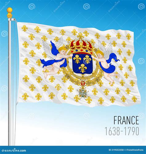 Kingdom Of France Historical Flag 1638 1790 Stock Vector