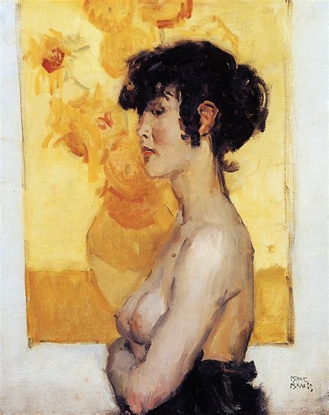 Woman In Front Of Van Goghs Sunflowers Isaac Israels