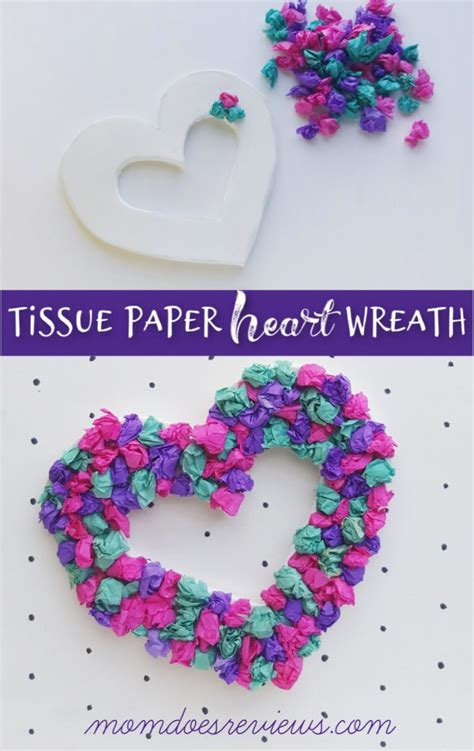 Tissue Paper Heart Wreath Craft Mom Does Reviews