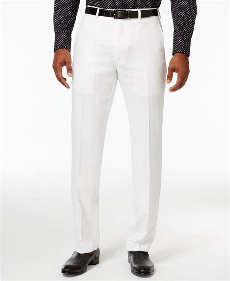 Sean John Men S Classic Fit White Linen Dress Pants For Men Lyst