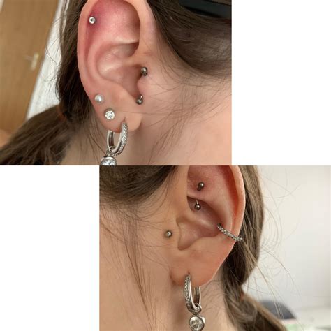 Got Three New Piercings Today Helix Vertical Tragus And Rook R