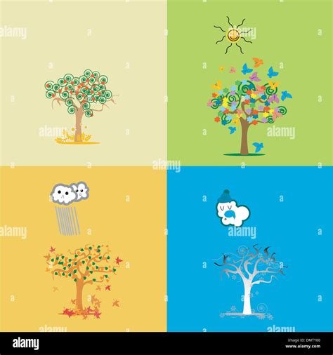 Seasons Illustration Stock Vector Images Alamy