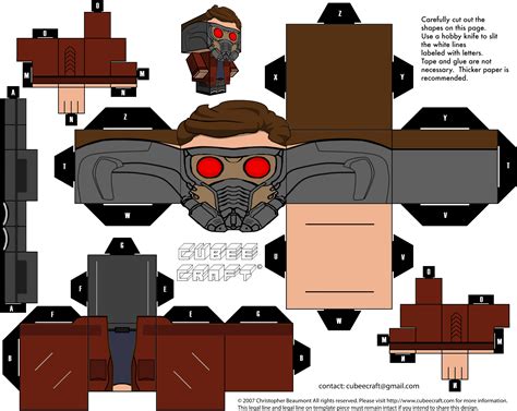 Star Lord From Guardians Of The Galaxy Paper Toy Free Printable