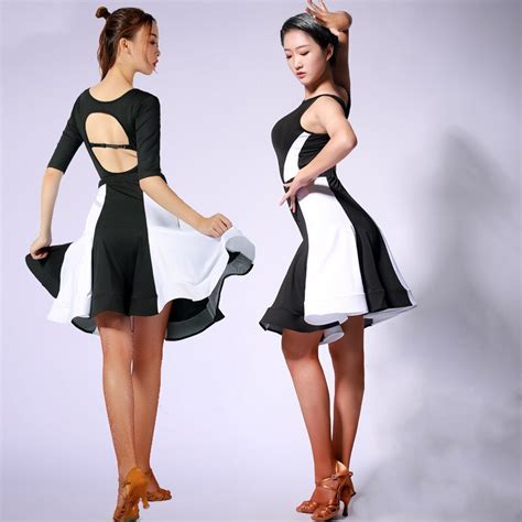 Latin Dance Dress Black Sleeveless Backless Rumba Dance Skirt Salsa Dresses For Women Tango