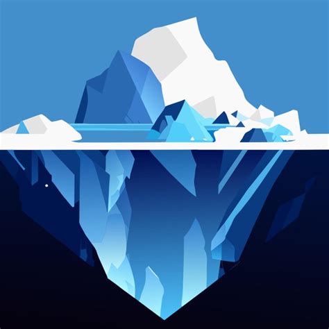 Premium Vector Underwater And Above Water Iceberg Vector Illustration